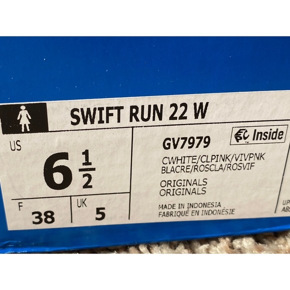 Adidas Swift Run 22 Women Shoes Black White Pink Knit Comfort Athletic Sneaker - Picture 13 of 13